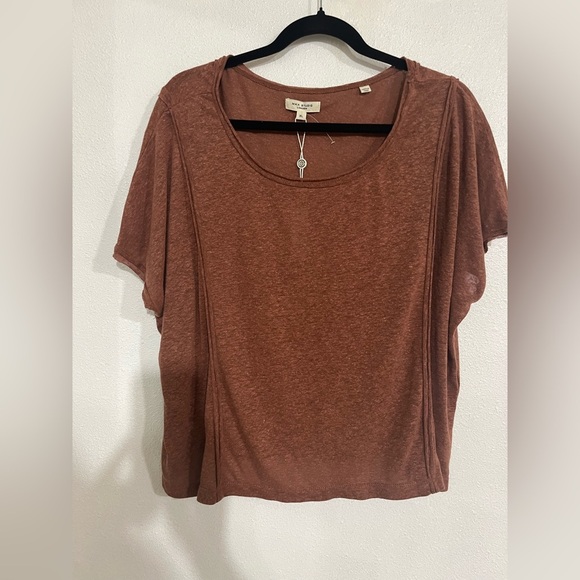 Max studio London Sz XL brown NWT linen blend Lagan loose - Picture 1 of 4